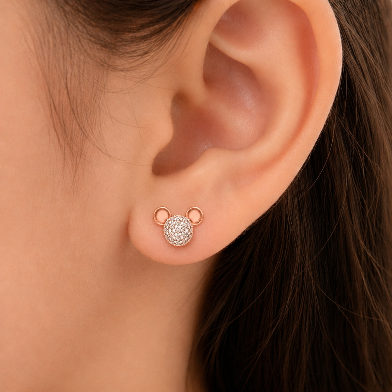 Sparkle Mouse Charm Studs