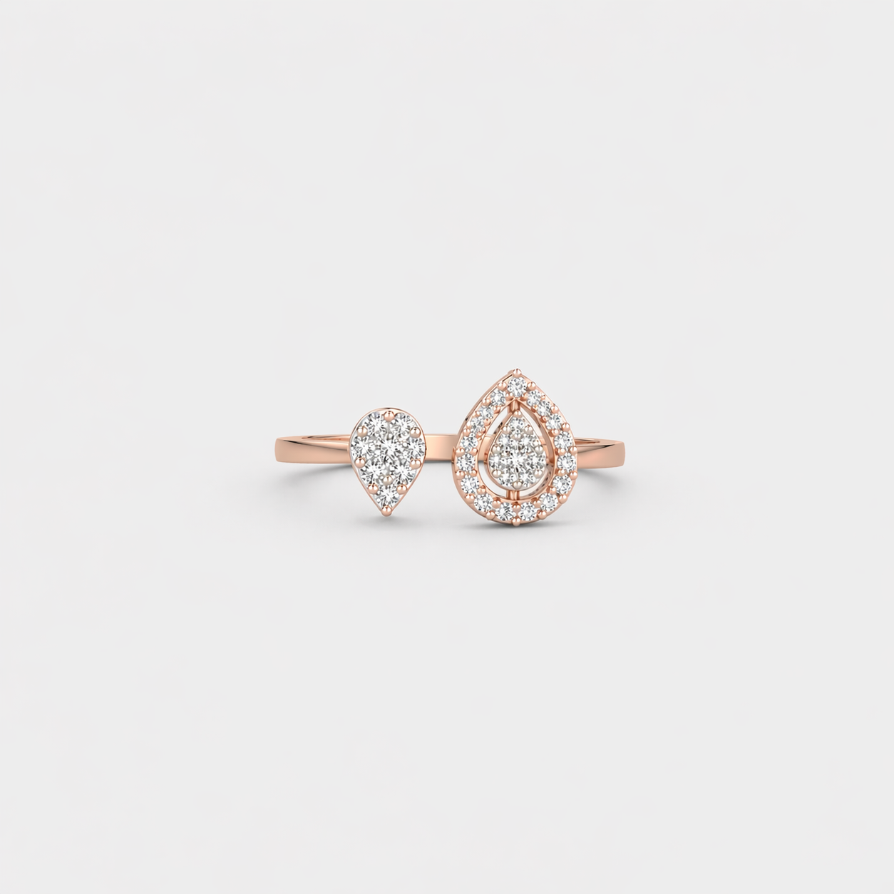 Twin Teardrop Harmony Ring