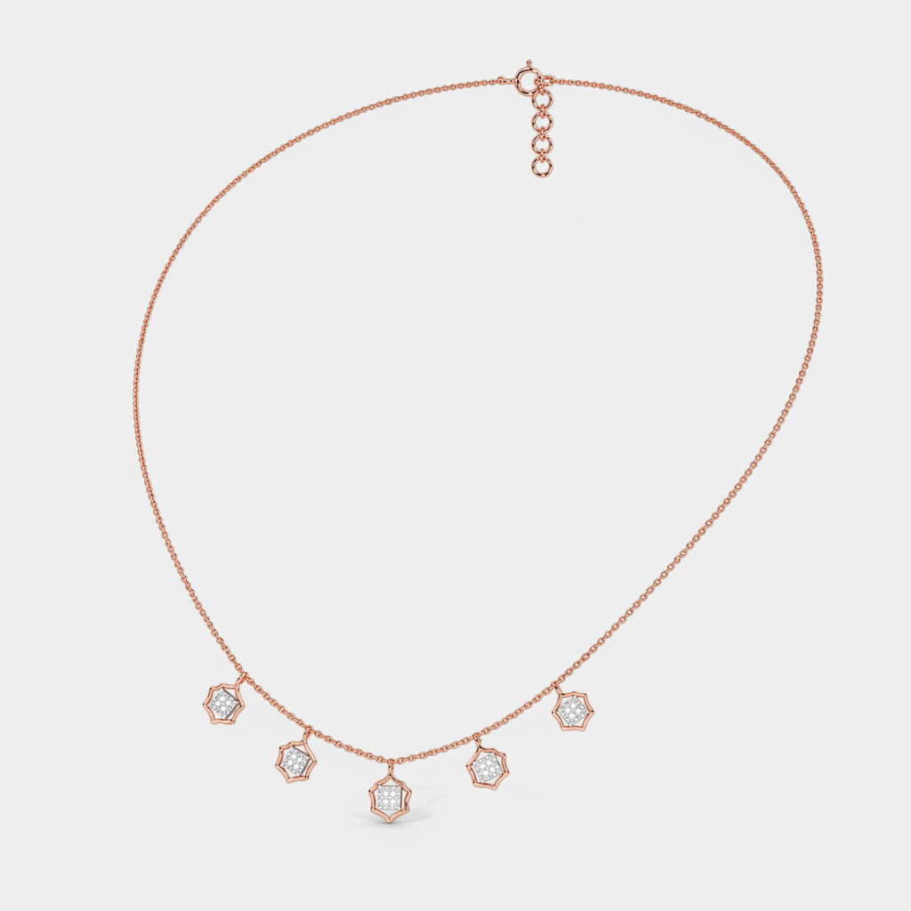 Rosé Prism Diamond Charm Necklace