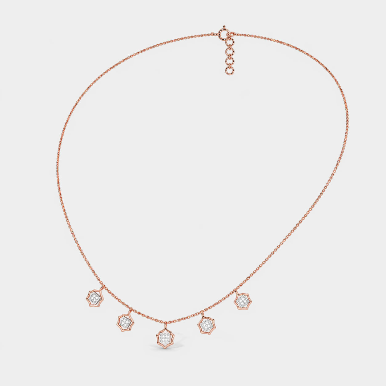 Rosé Prism Diamond Charm Necklace