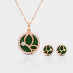 Emerald Leaf Halo Pendant