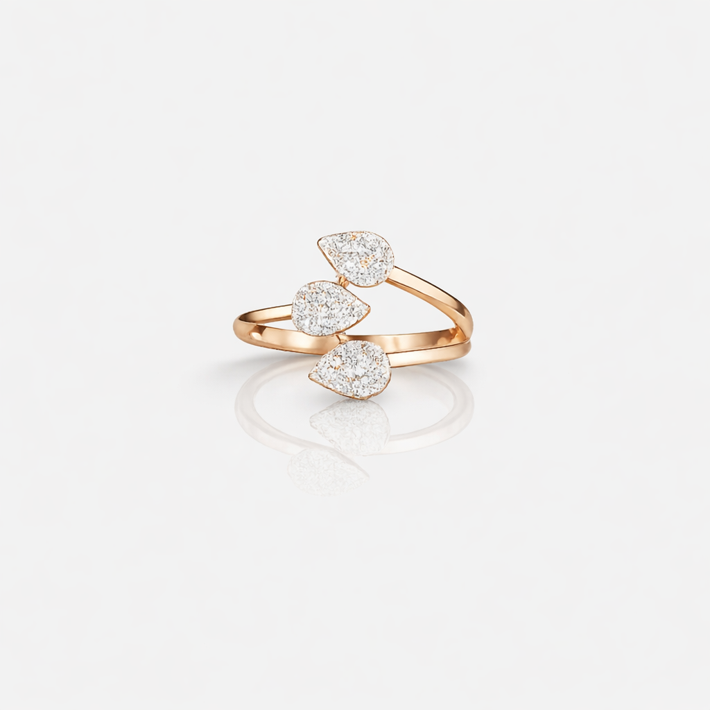 Trinity Teardrop Diamond Ring