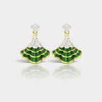 Emerald Cascade Fan Earring
