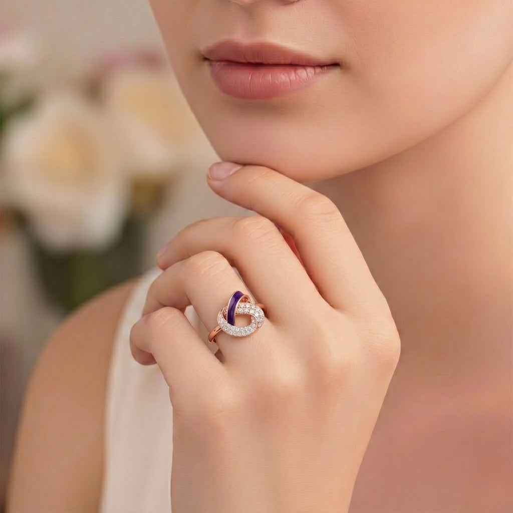 Violet Infinity Twist Ring