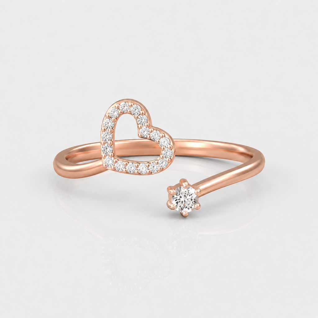 Whispering Open Heart Ring