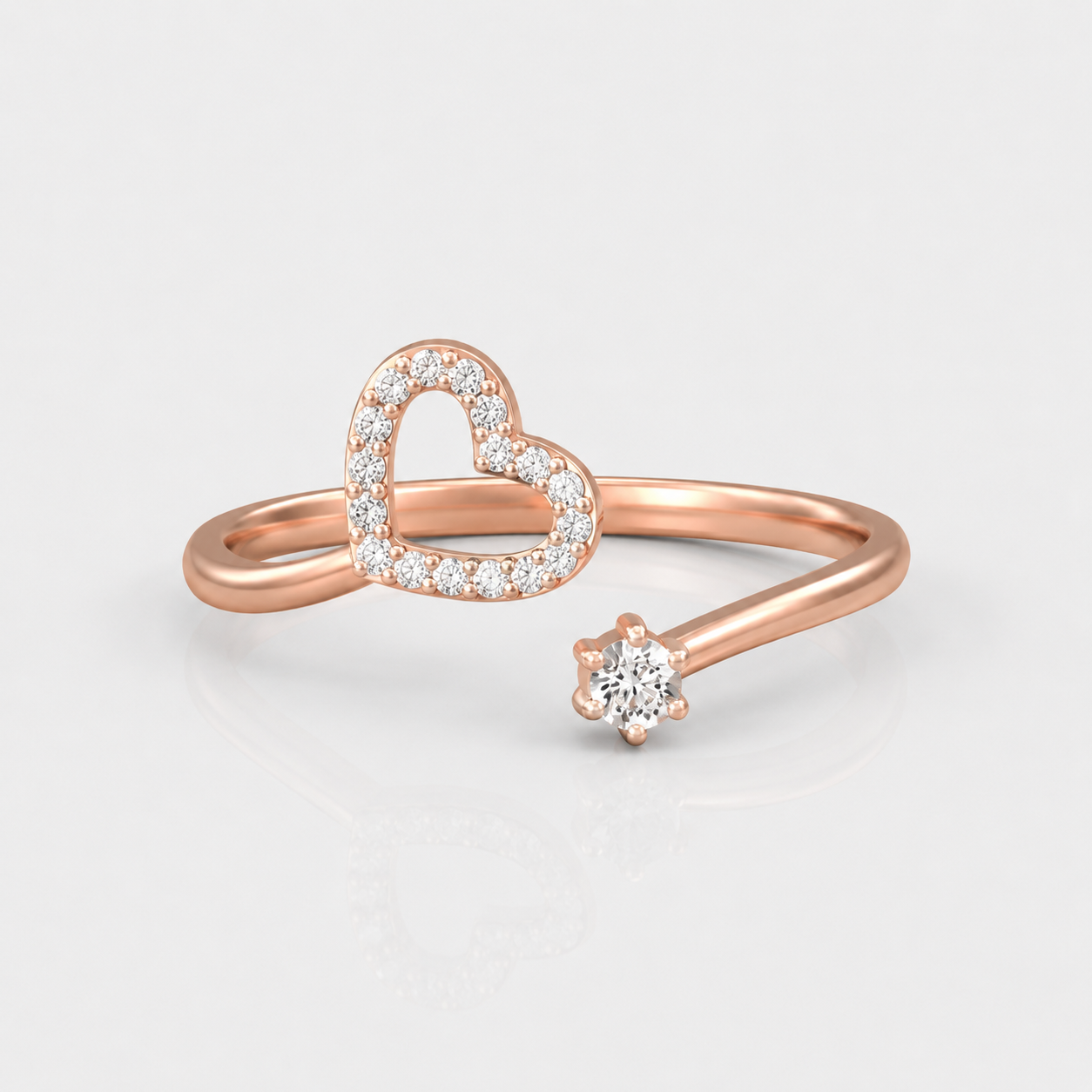 Whispering Open Heart Ring