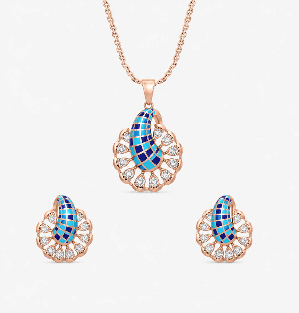 Azure Paisley Bloom Pendant