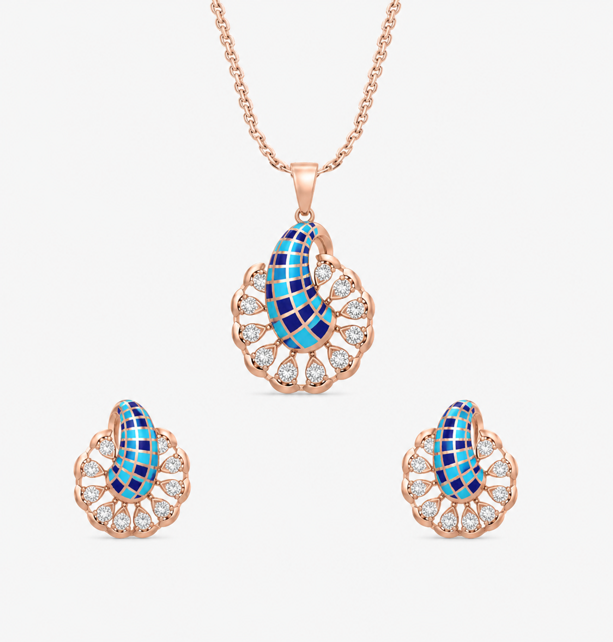 Azure Paisley Bloom Pendant