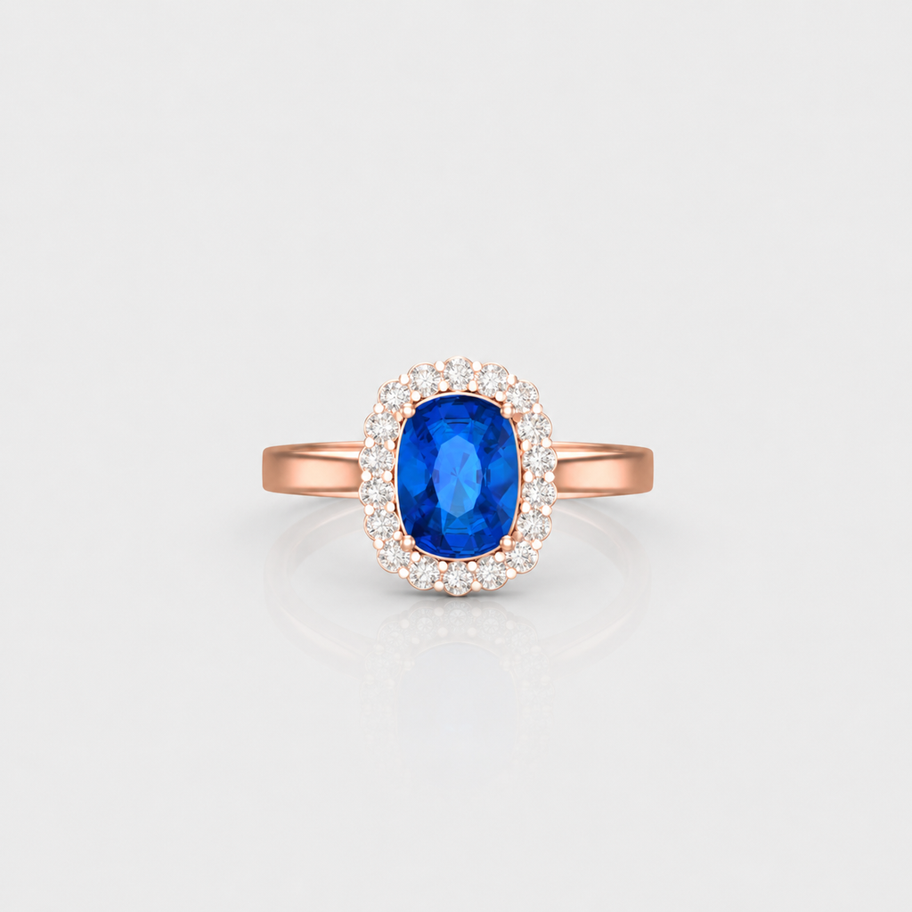 Royal Halo Sapphire Ring