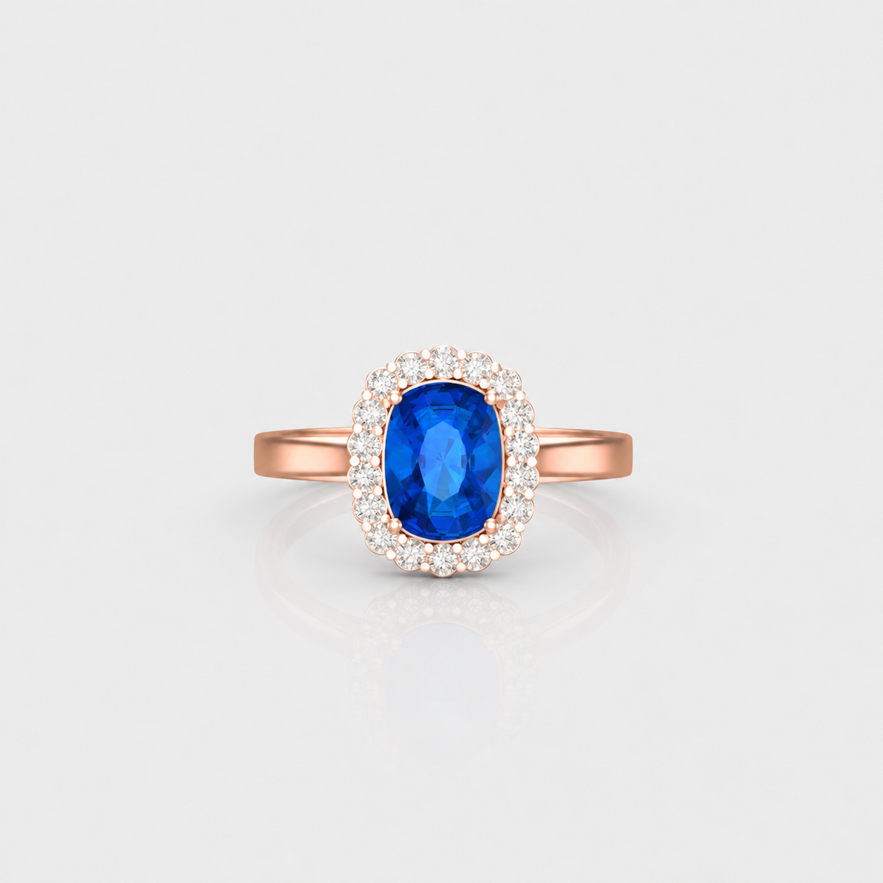 Royal Halo Sapphire Ring