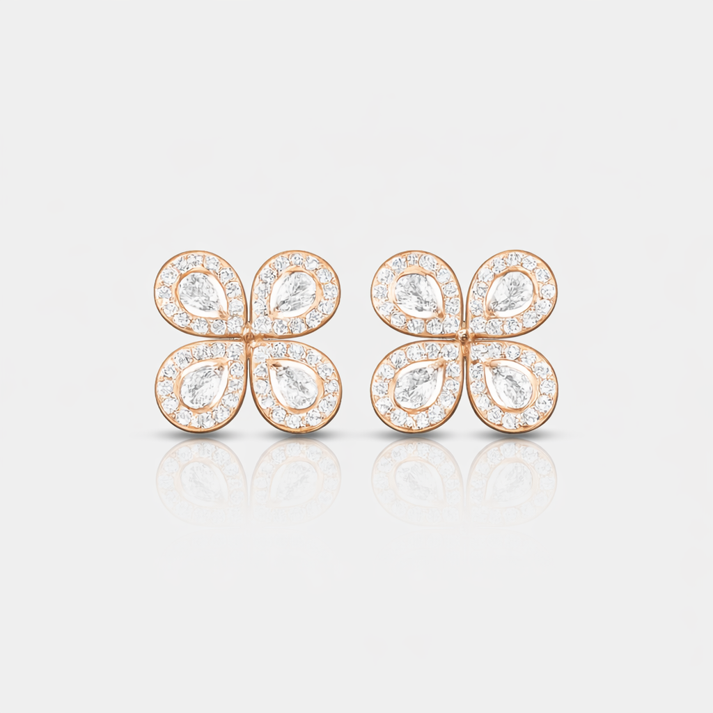 Emerald clover whisper earrings
