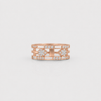 Twin Bloom Lattice Diamond Ring