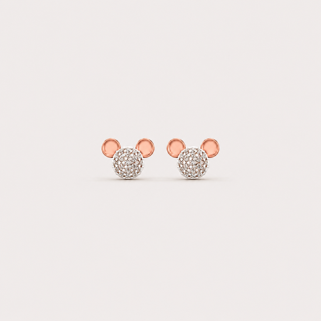 Sparkle Mouse Charm Studs