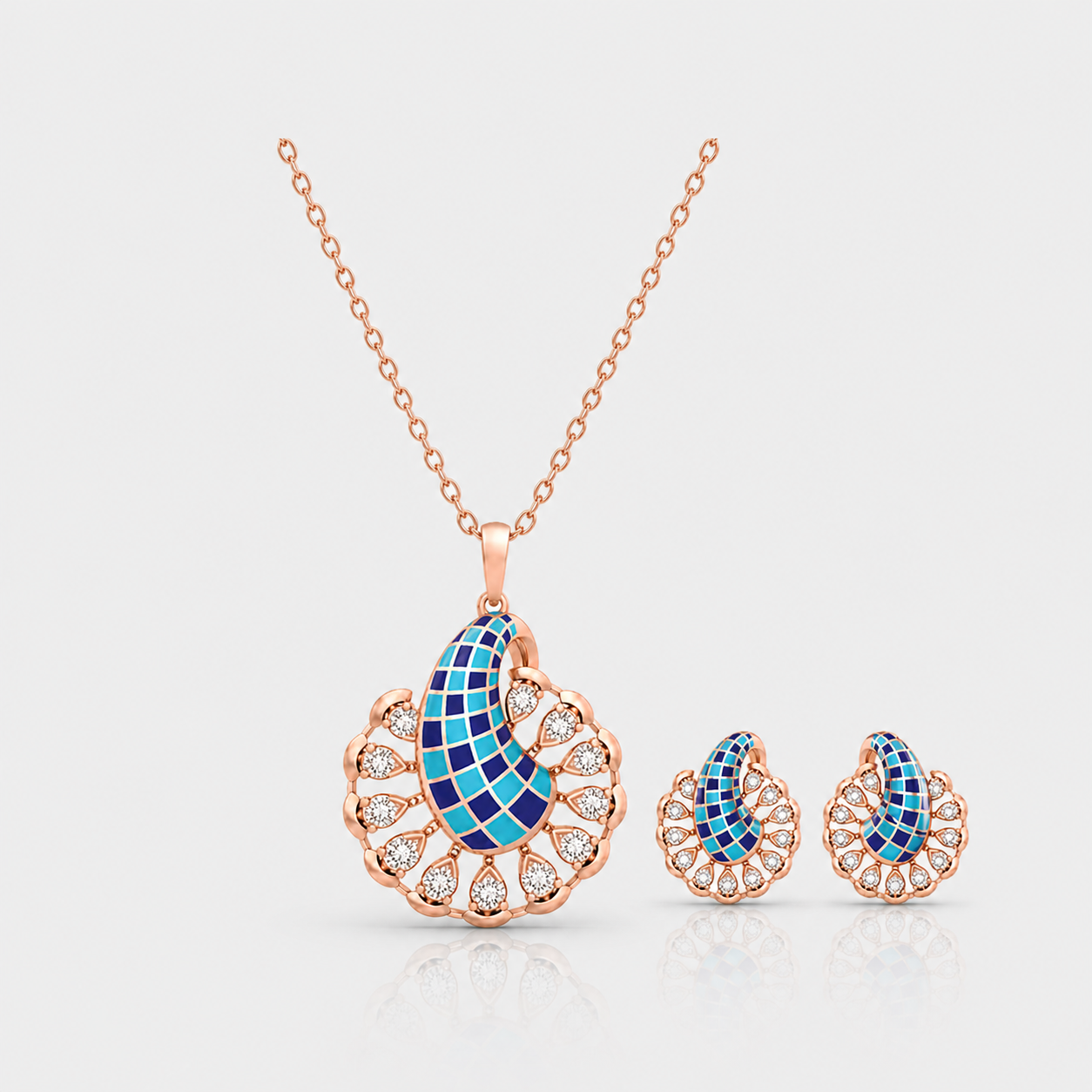 Azure Paisley Bloom Pendant