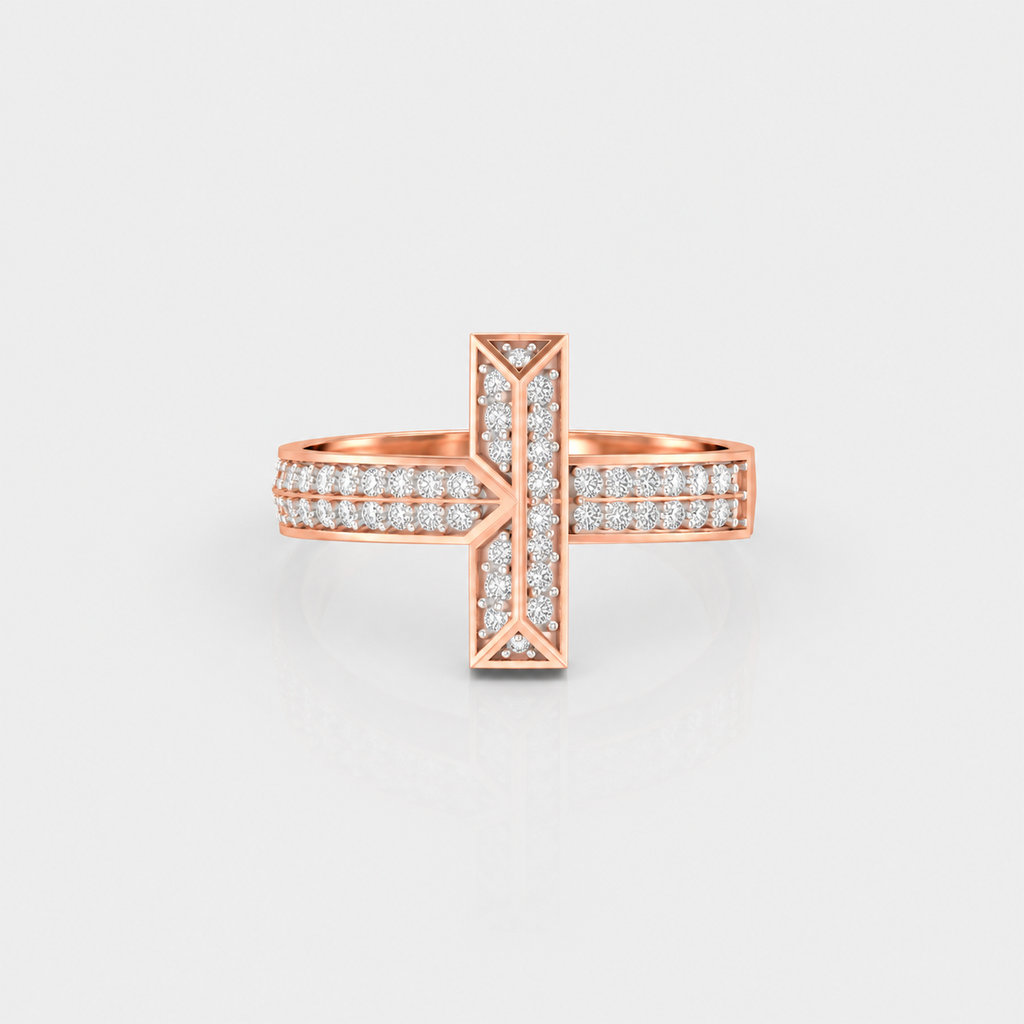 Radiant Crossline Diamond Ring