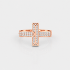 Radiant Crossline Diamond Ring