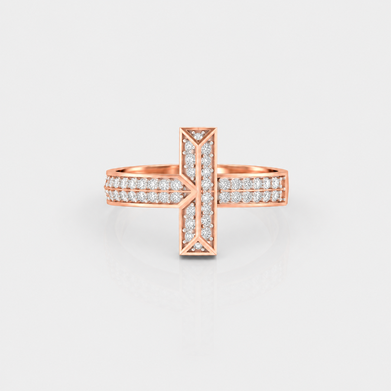 Radiant Crossline Diamond Ring