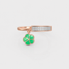 Emerald Charm Clover Ring