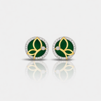 Emerald Leaf Halo Earring