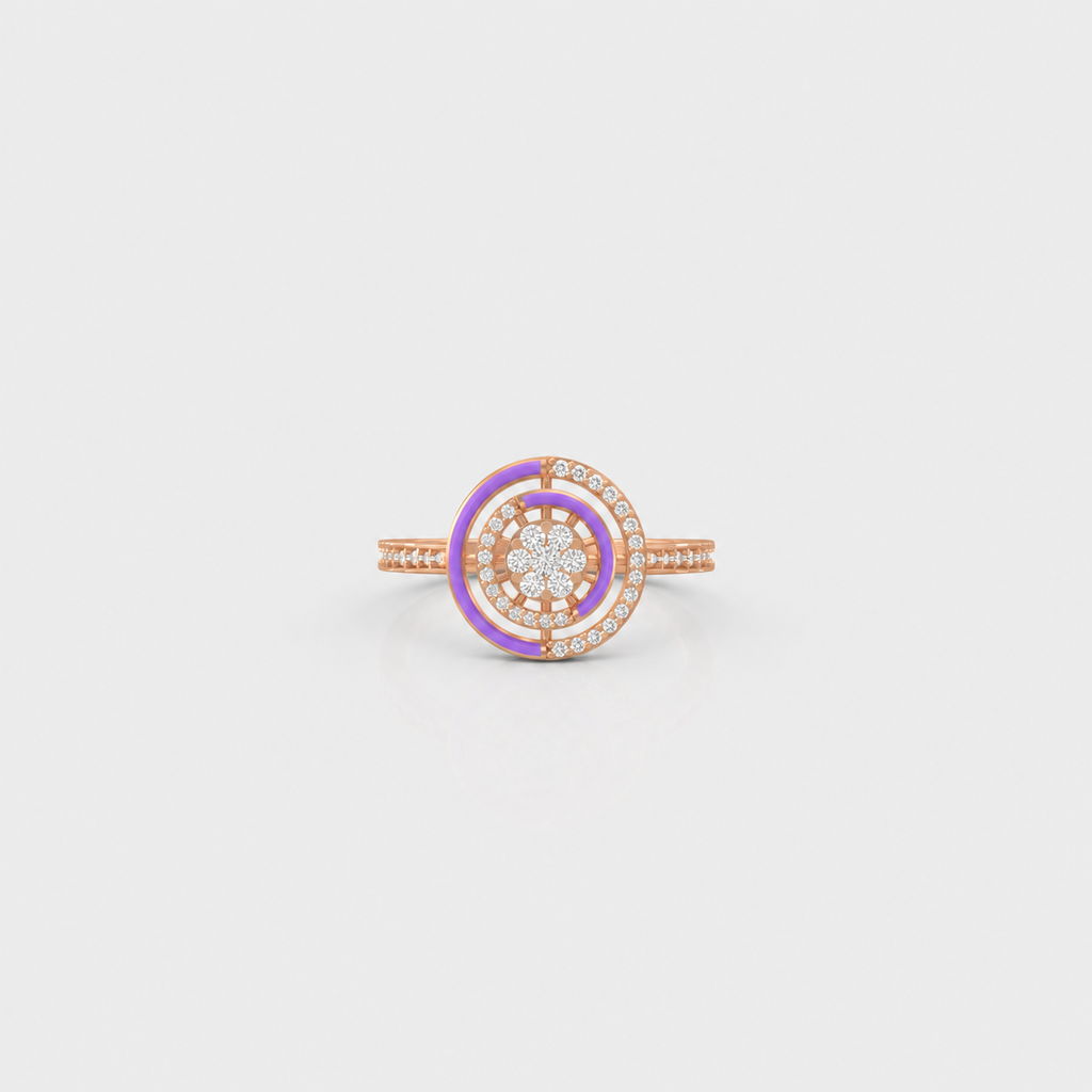 Amethyst Orbit Halo Ring