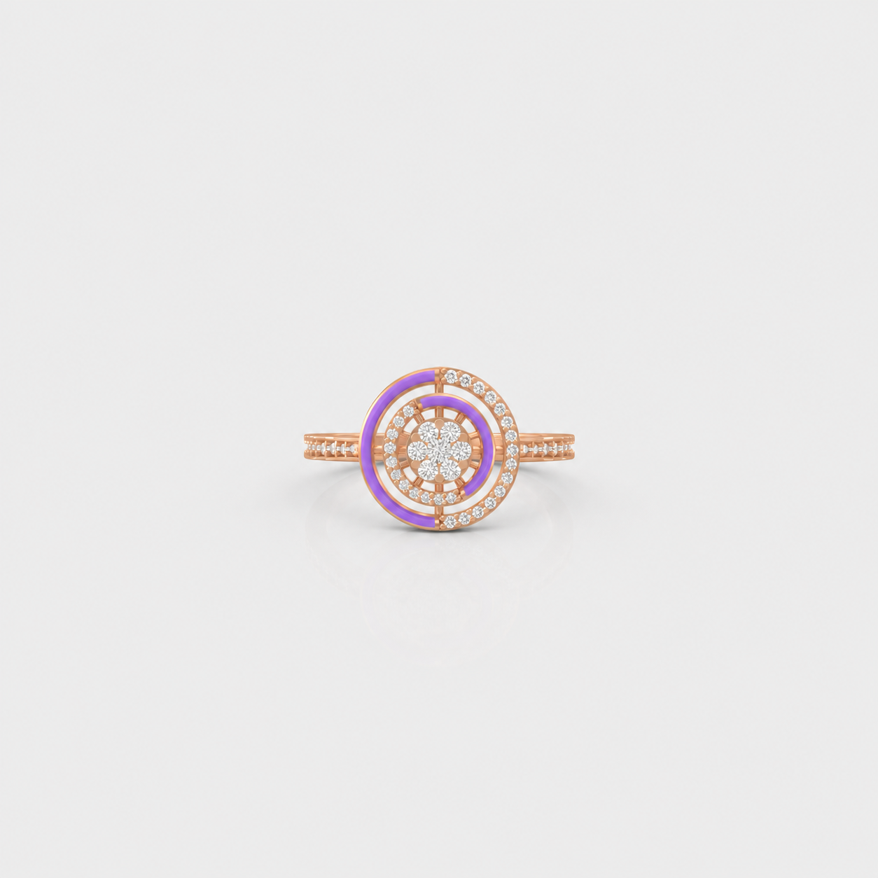 Amethyst Orbit Halo Ring
