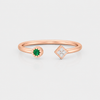 Emerald Spark Open Ring