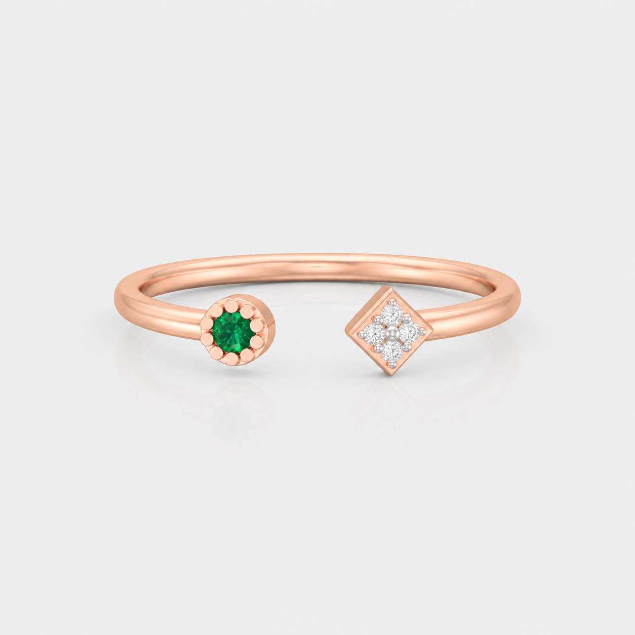 Emerald Spark Open Ring