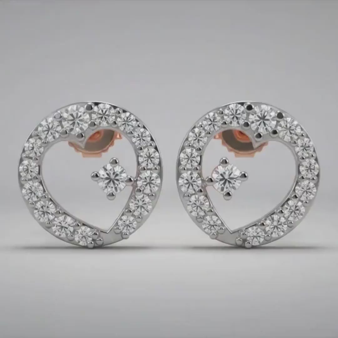 Stellar Heart Diamond Studs