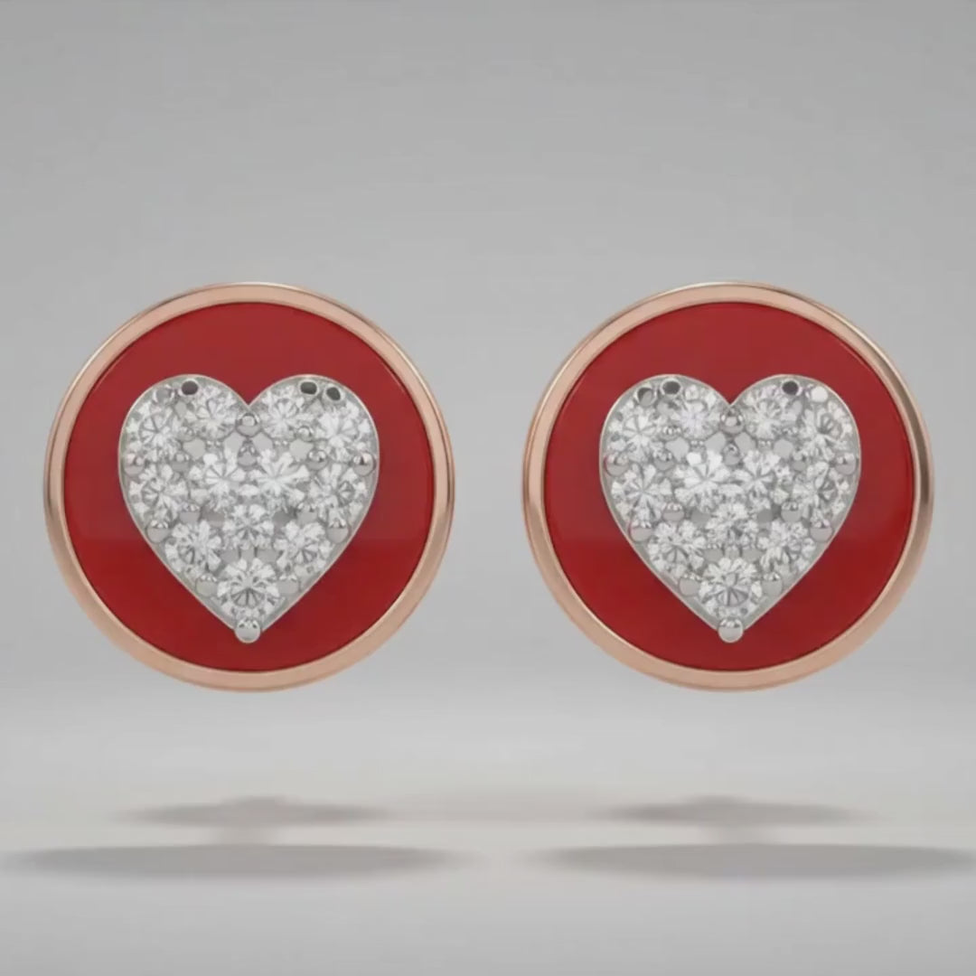 Color Me Red Diamond Studs