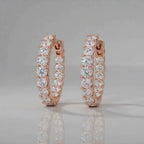 Scallop Halo Diamond Hoops
