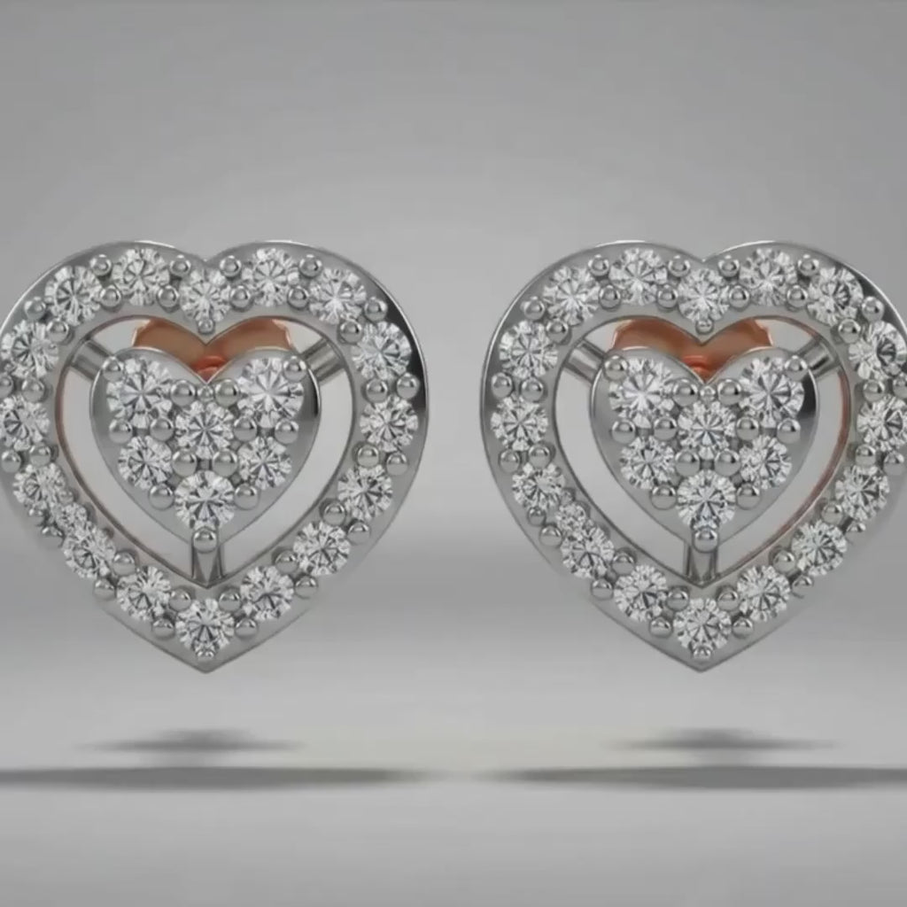 Twin Heart Glow Studs