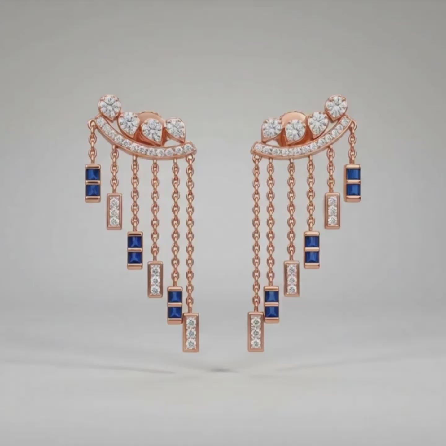 Cascade Diamond Fringe Earrings