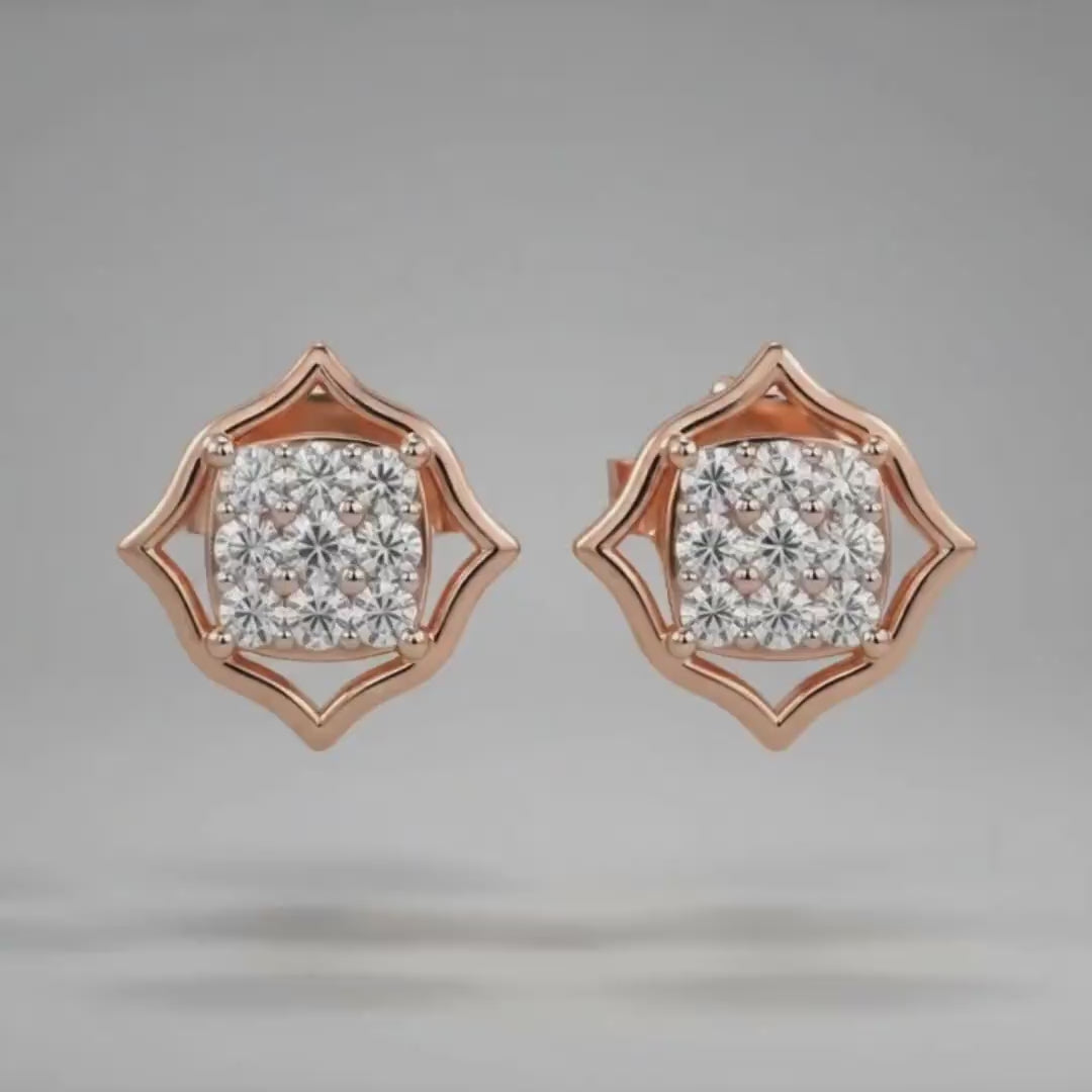 Rosé Prism Diamond Charm Earring