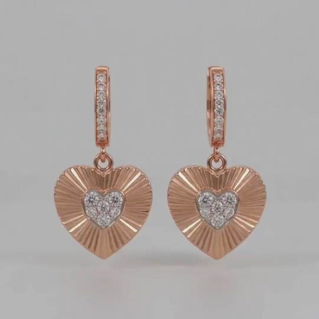 Sweetheart Sparkle Drop Hoops