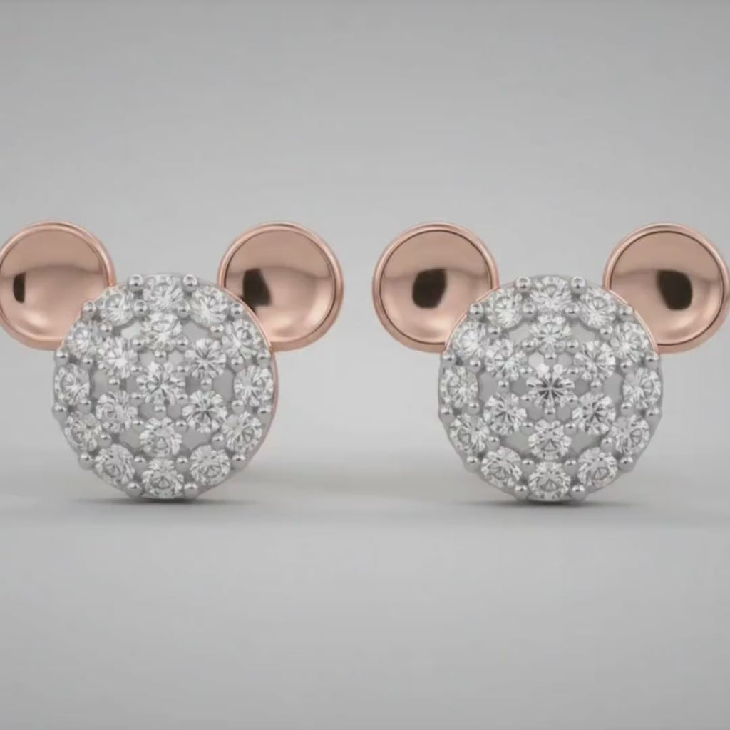 Sparkle Mouse Charm Studs