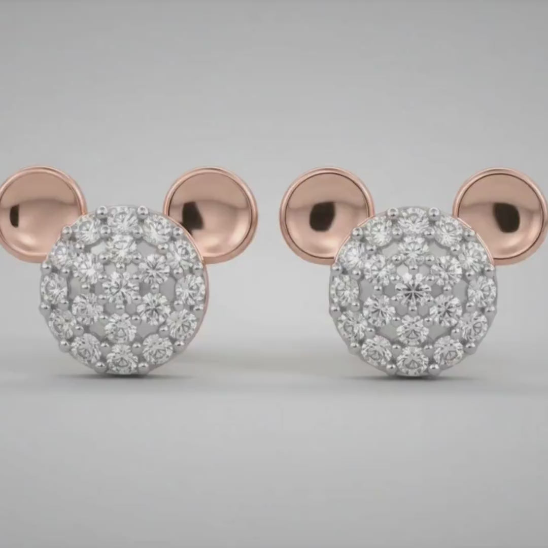 Sparkle Mouse Charm Studs
