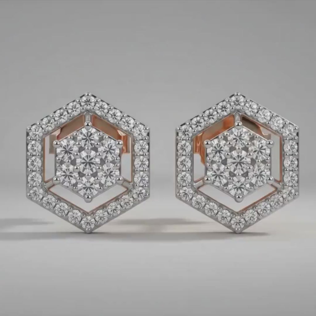 Hexa Glow Diamond Charm Earring