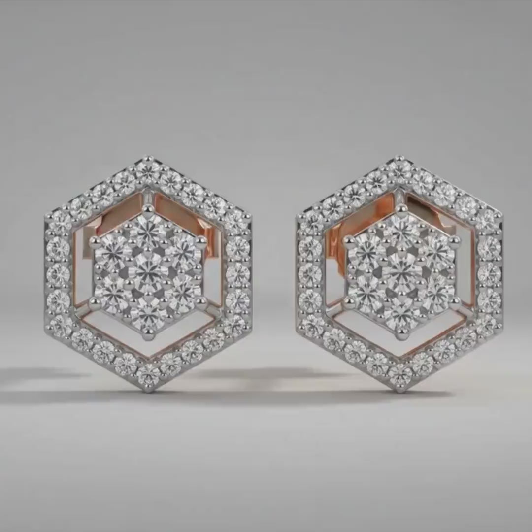 Hexa Glow Diamond Charm Earring
