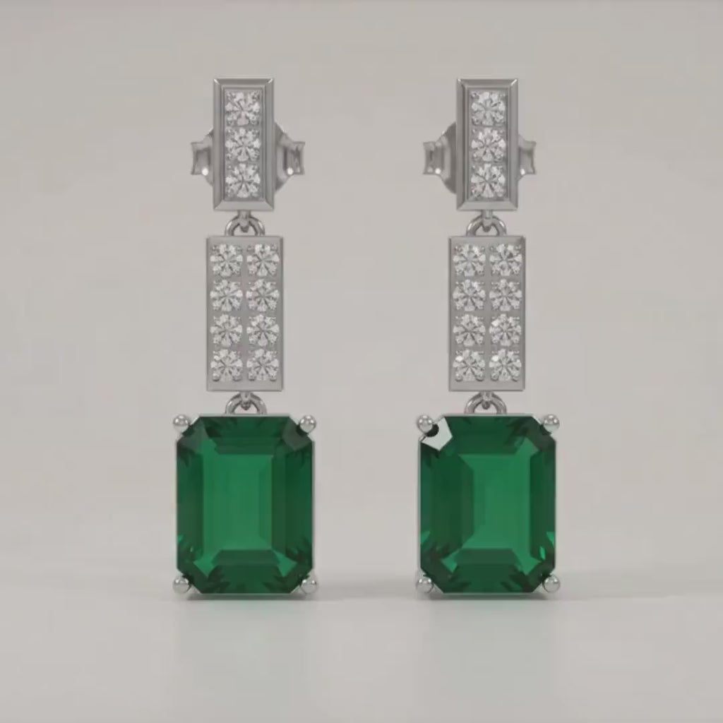 Emerald Melody Dimond Earring